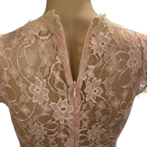 BCBGeneration Elegant Lace-Back Peach Party Dress with Pockets - Picture 9 of 10